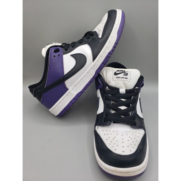 Nike SB Dunk Low Pro Court Purple Black White Size 7.5 BQ6817-500 2024